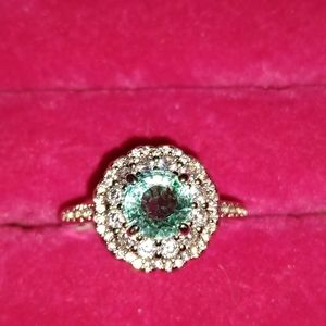 Ring Bomb Party 2943 Lab Created Lime Ombre Crystal size 8